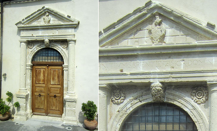 More recent portico and detail, before the most recent restoration
